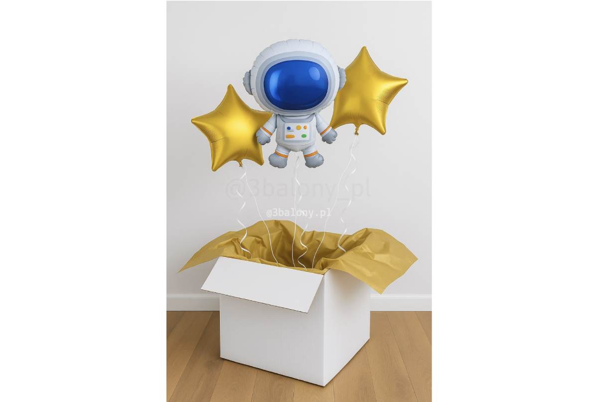 Zestaw balonów z motywem kosmosu w pudełku