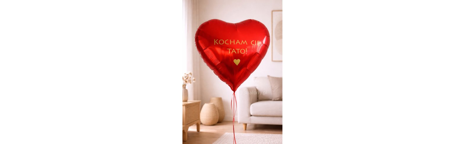 Duży balon foliowy w kształcie serca, rozmiar 61 cm