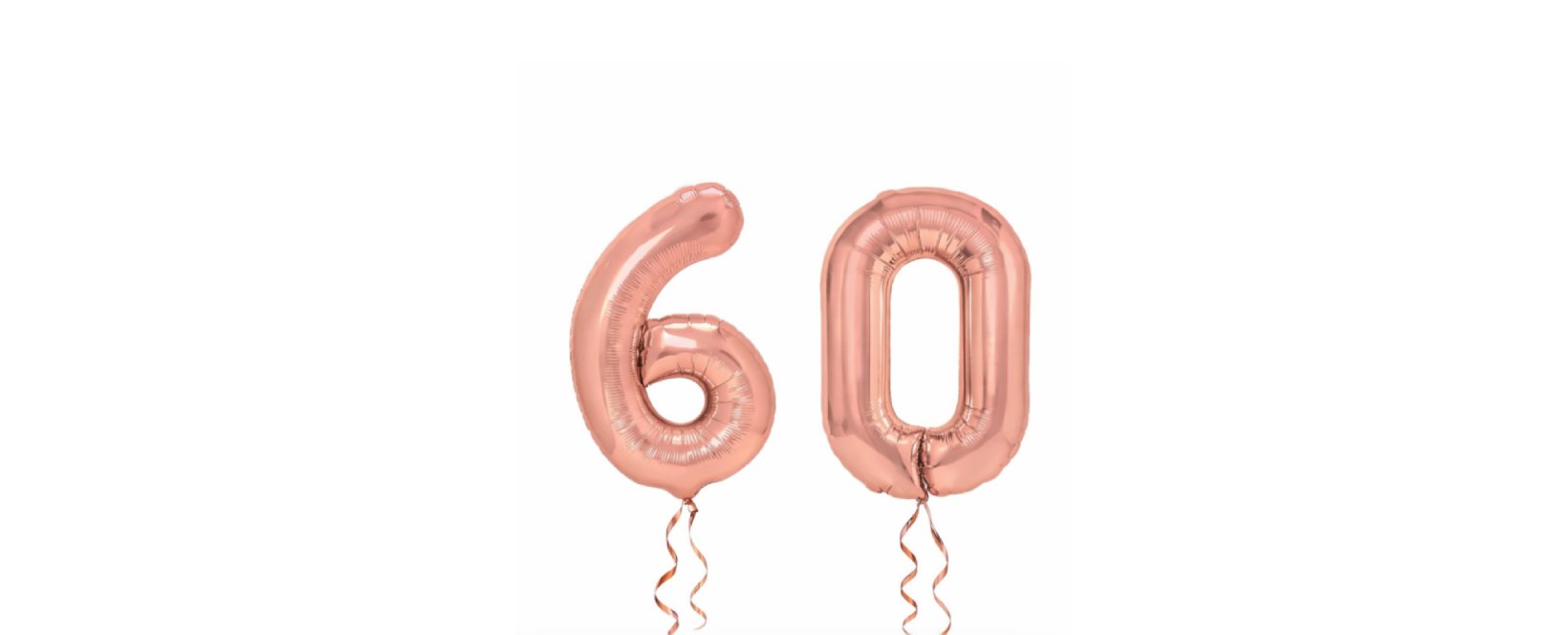 Balony „6” i „0” z helem w kolorze Rose Gold