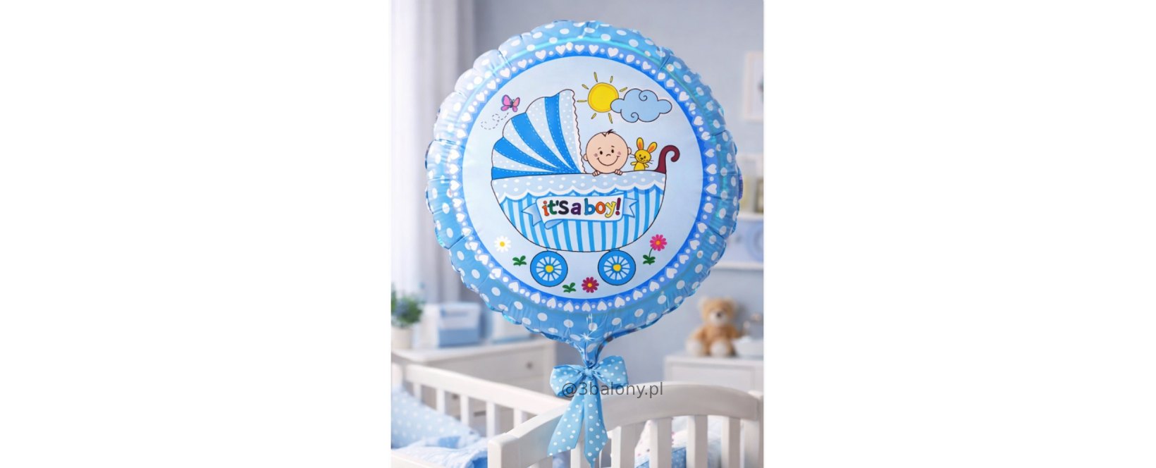 Balon okrągły z napisem it’s boy!