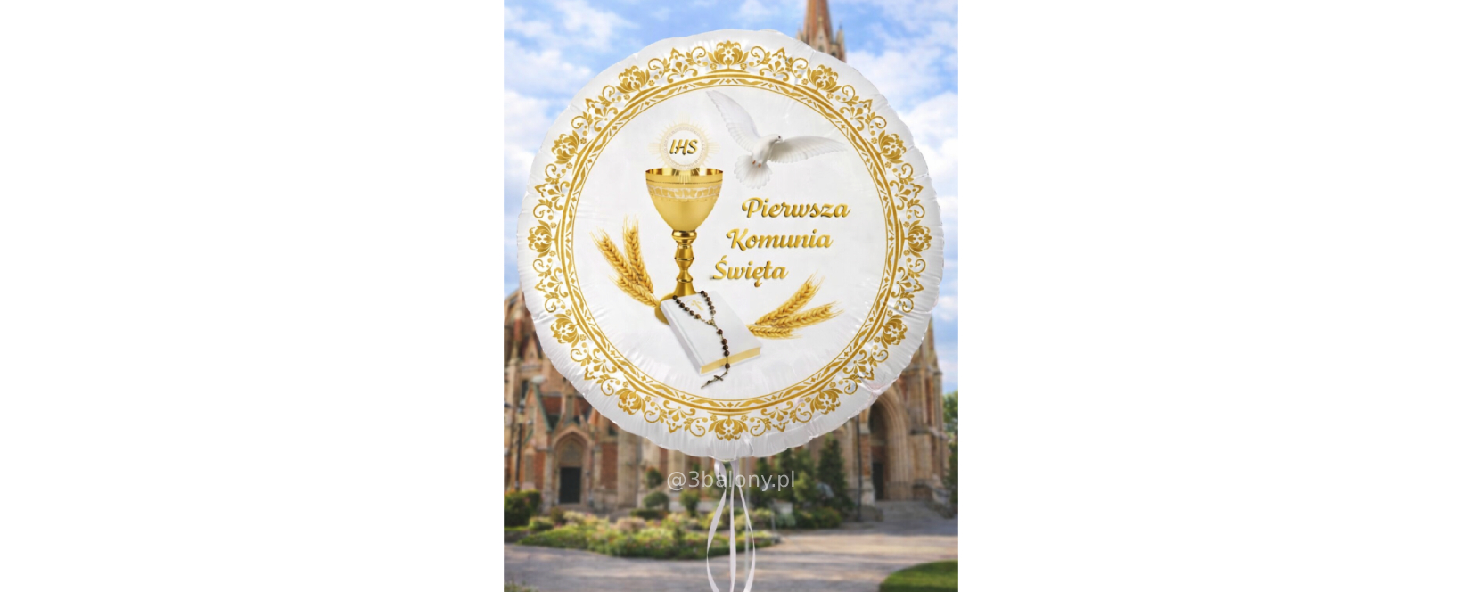 Balon foliowy Pierwsza Komunia Święta, 45 cm