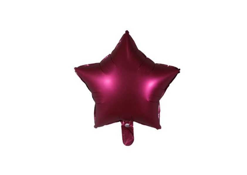 Balon foliowy gwiazdka, kolor rubinowy