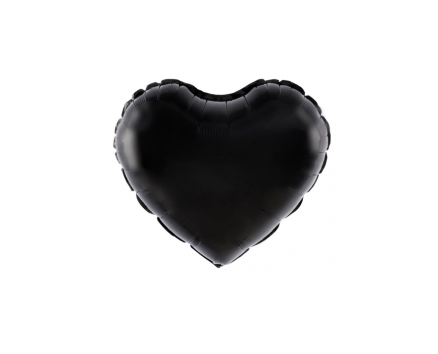 Balon serce w czarnym kolorze z helem