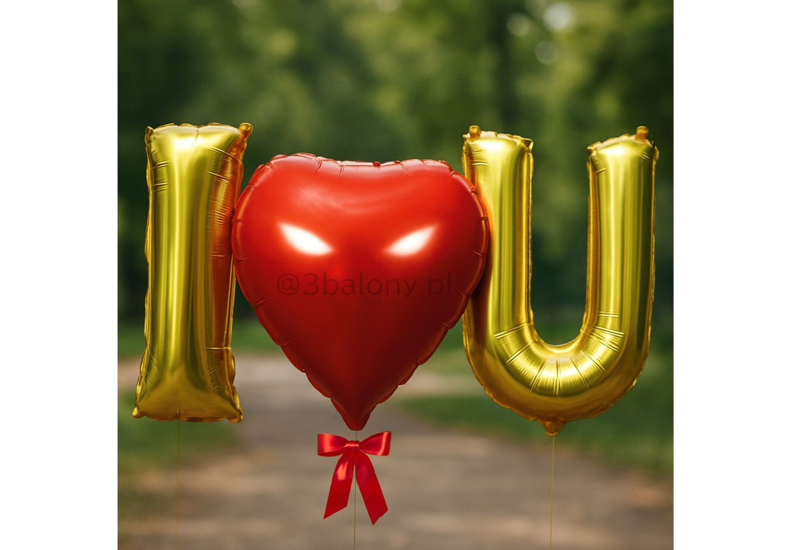 Balon ❤️ oraz dwie literki w złotym kolorze