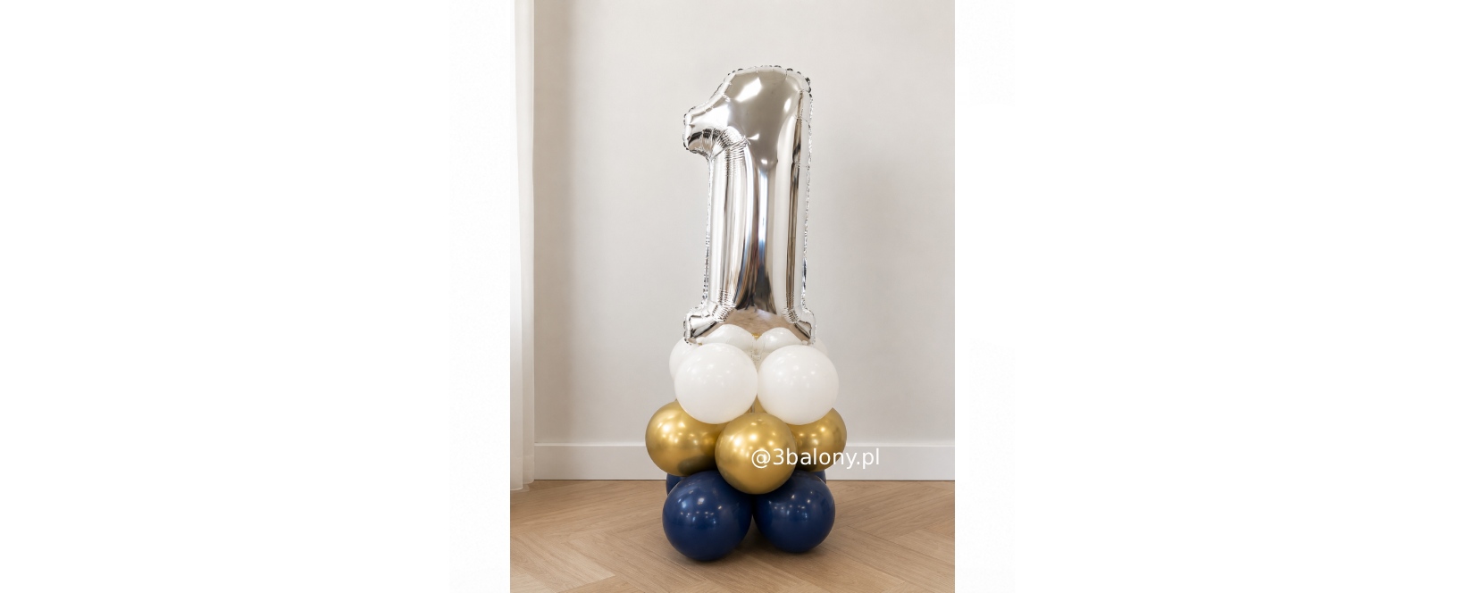 Balon foliowy 1 samo stojąca w srebrnym kolorze