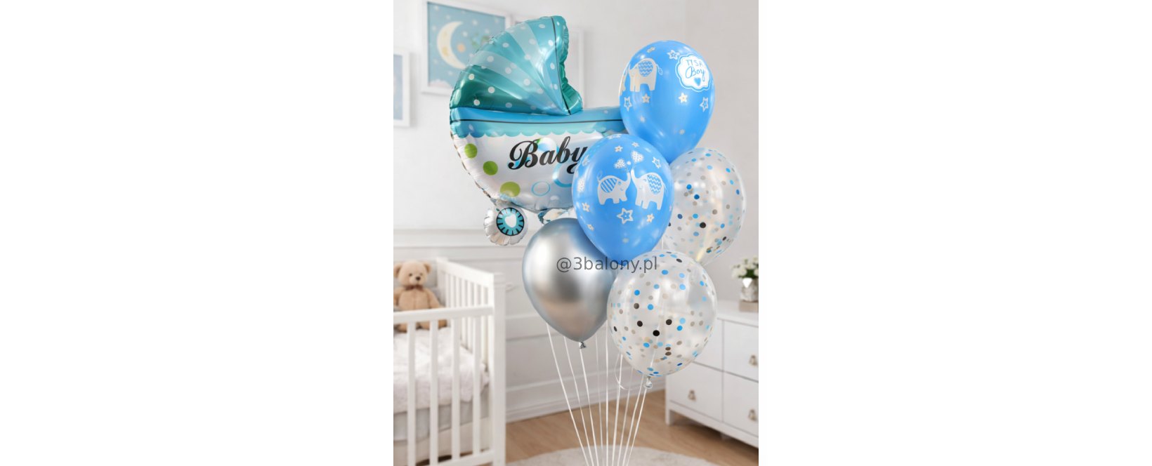 Balony z helem na narodziny chłopca