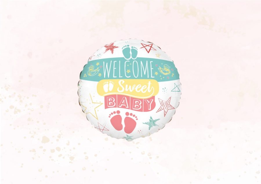Balon Welcome sweet baby z helem