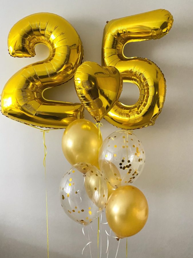 Złoty zestaw balonowy 25