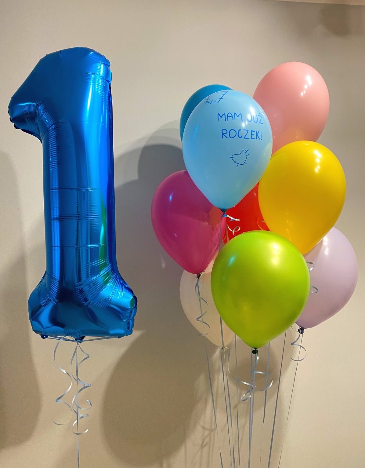 Balony z helem «Mam już roczek»