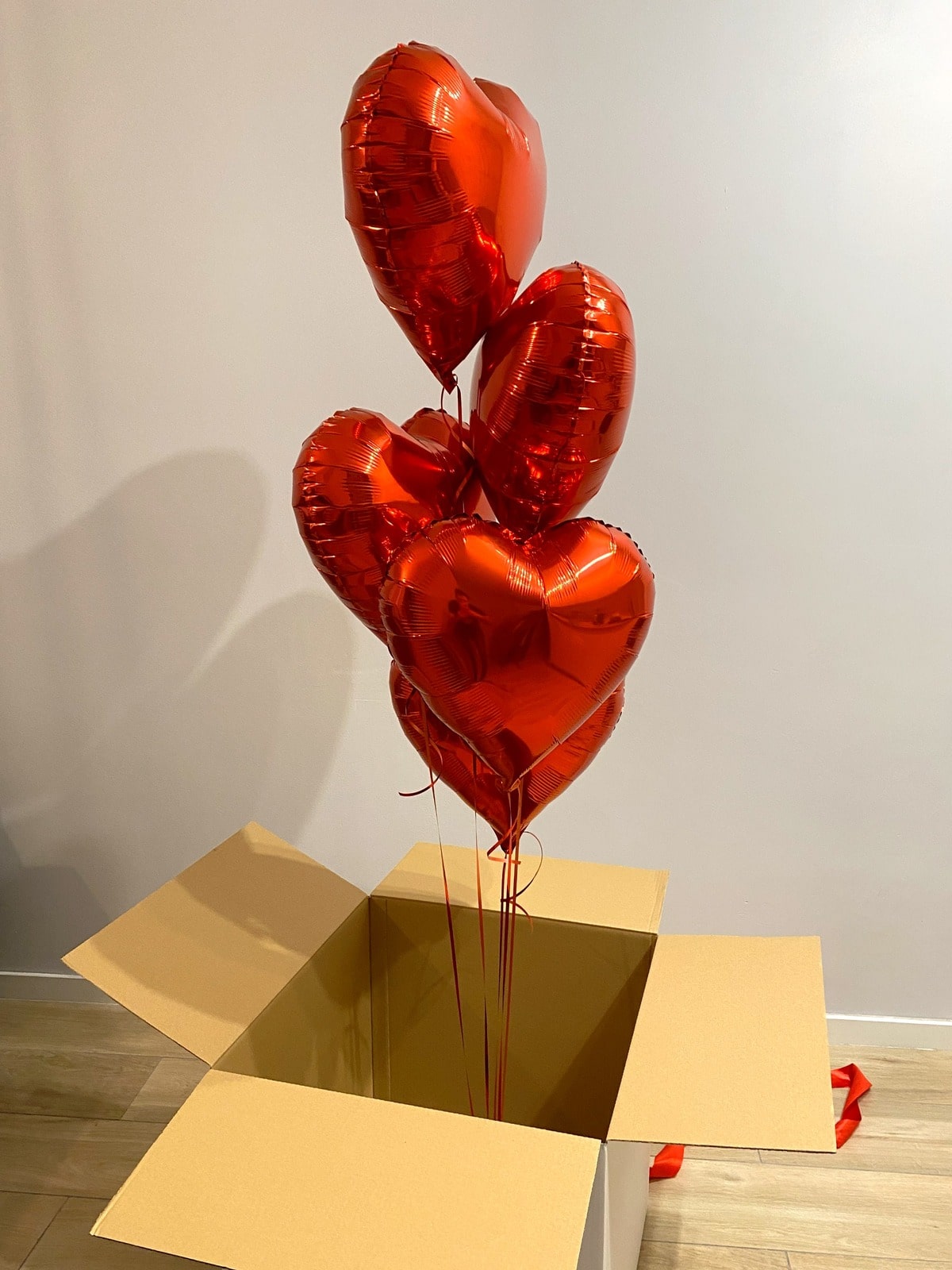 Balony foliowe serca w pudełku