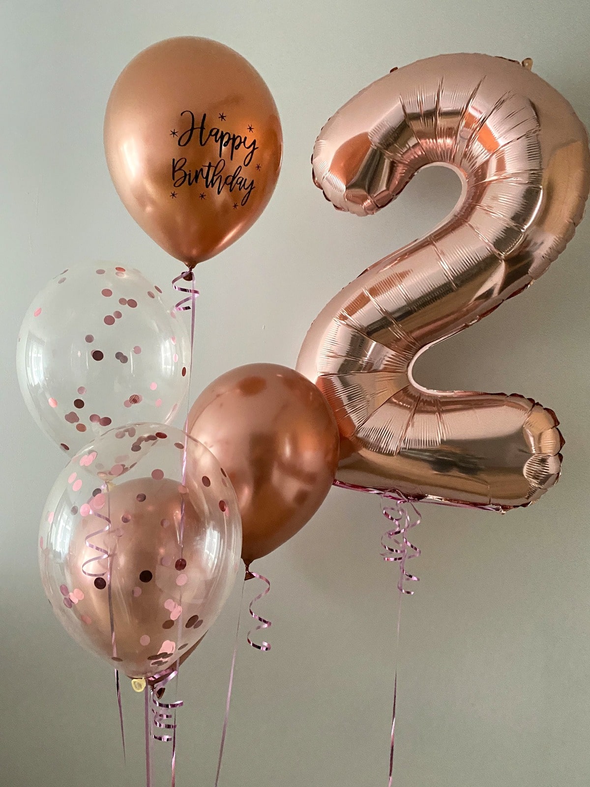 Zestaw balonów rose gold na urodziny