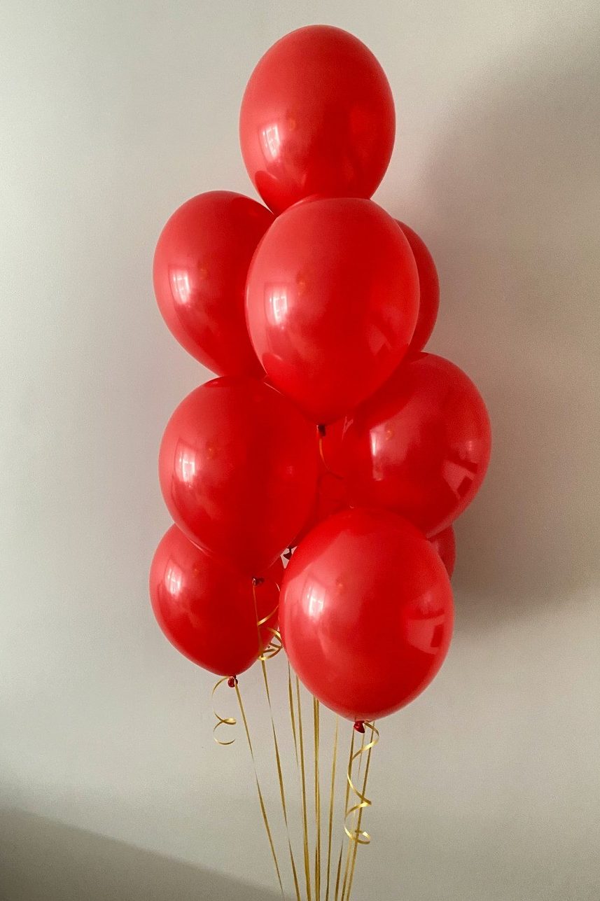 Bukiet 10 czerwonych balonów z helem