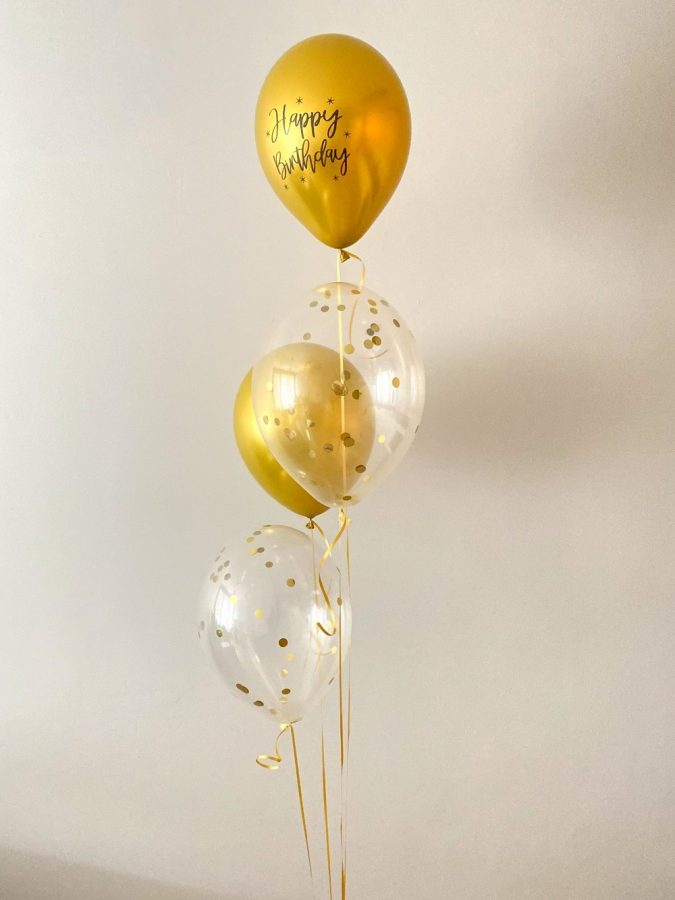 Złoty bukiet balonowy z napisem