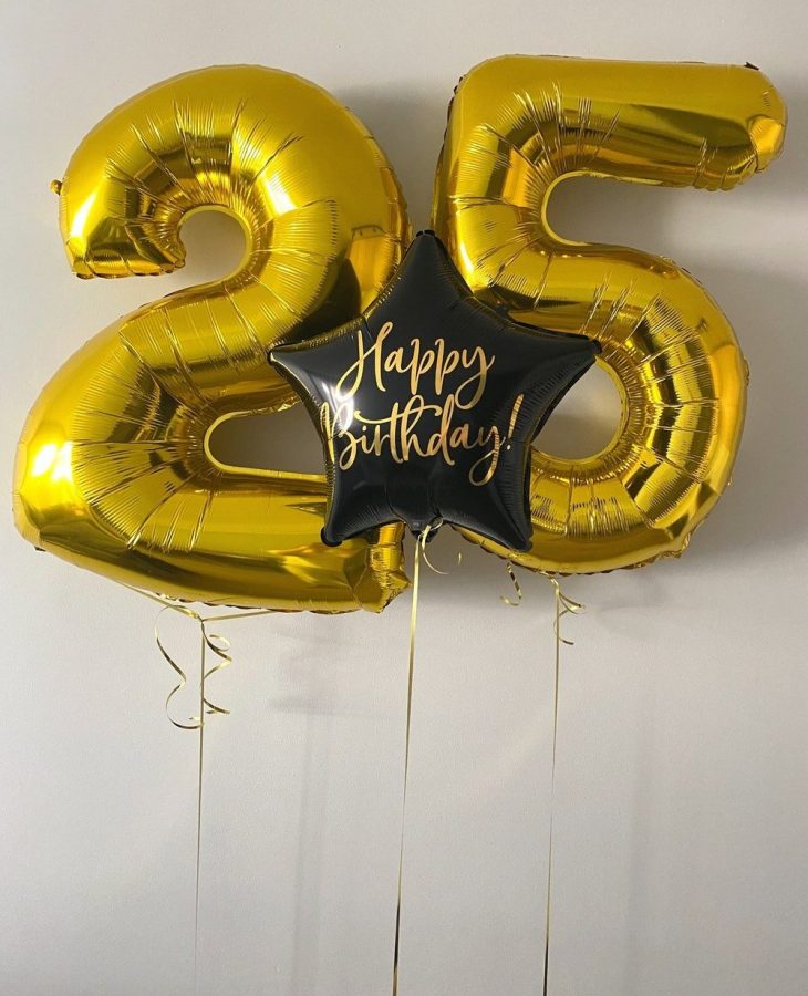 Balony urodzinowe z cyferkami i gwiazdką