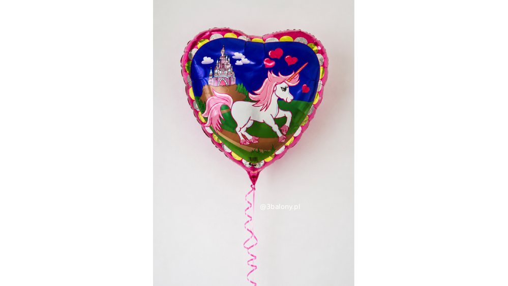 Balon foliowy jednorożec z zamkiem