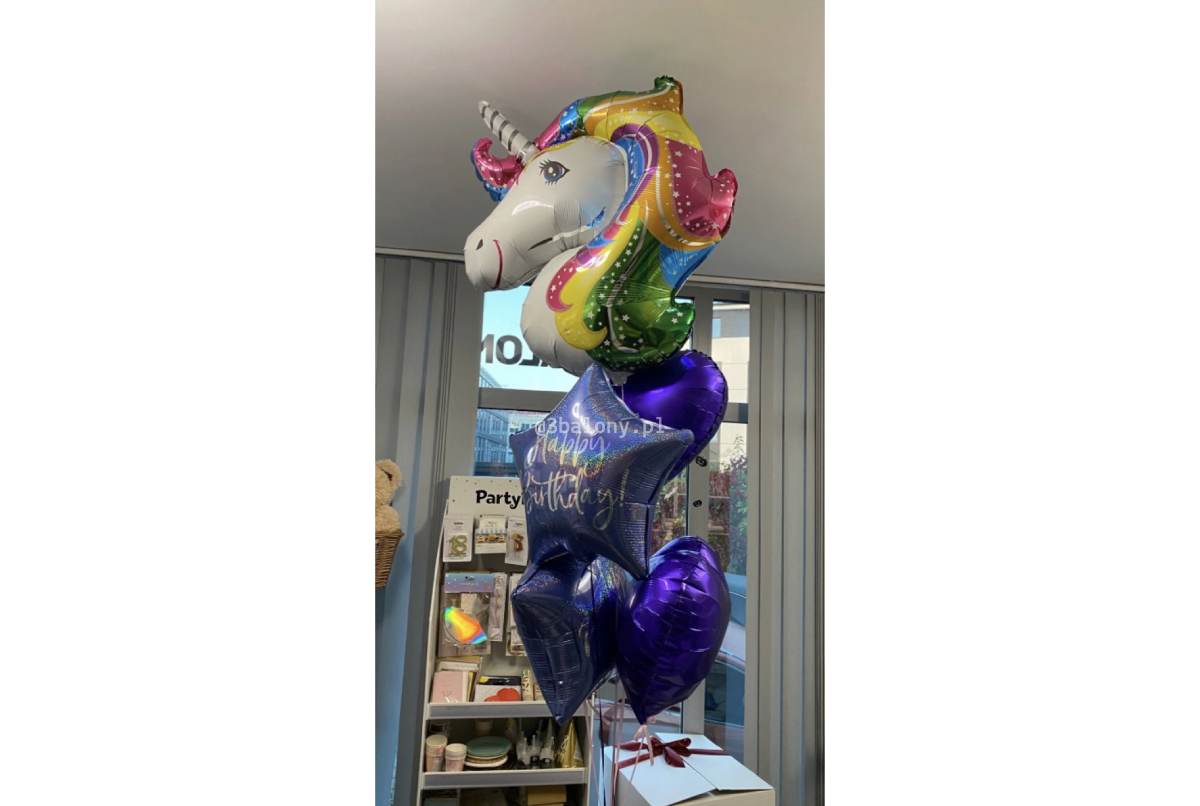 Zestaw balonów z jednorożcem 80 cm