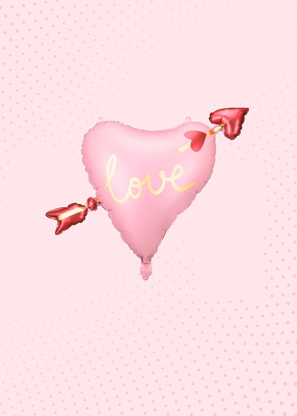 Balon foliowy różowe serce ze strzałą 76 cm