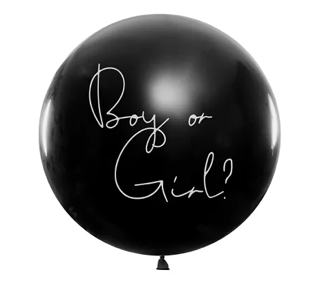 Czarny balon Gender Reveal