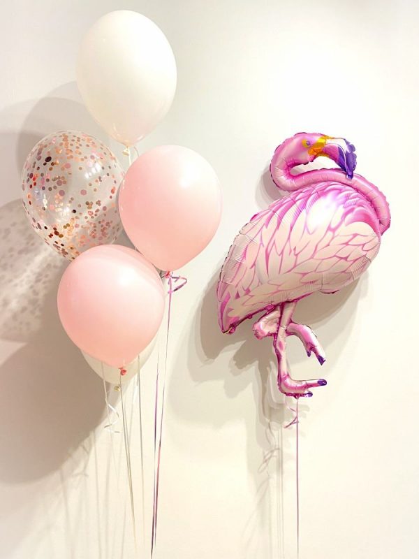 Różowy zestaw balonów z flamingiem