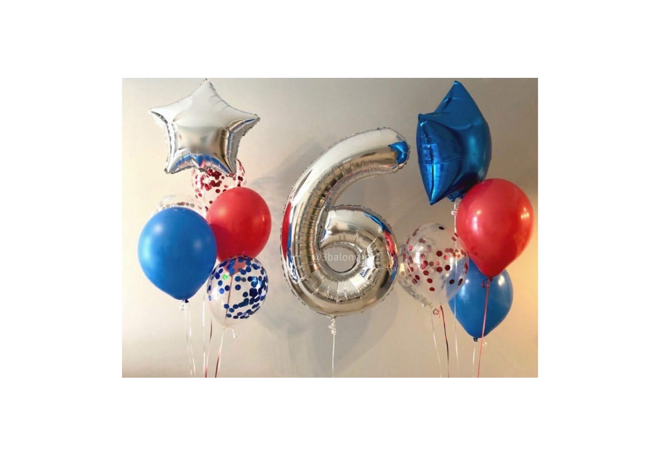 Zestaw balonów dla chłopca na 6 urodziny