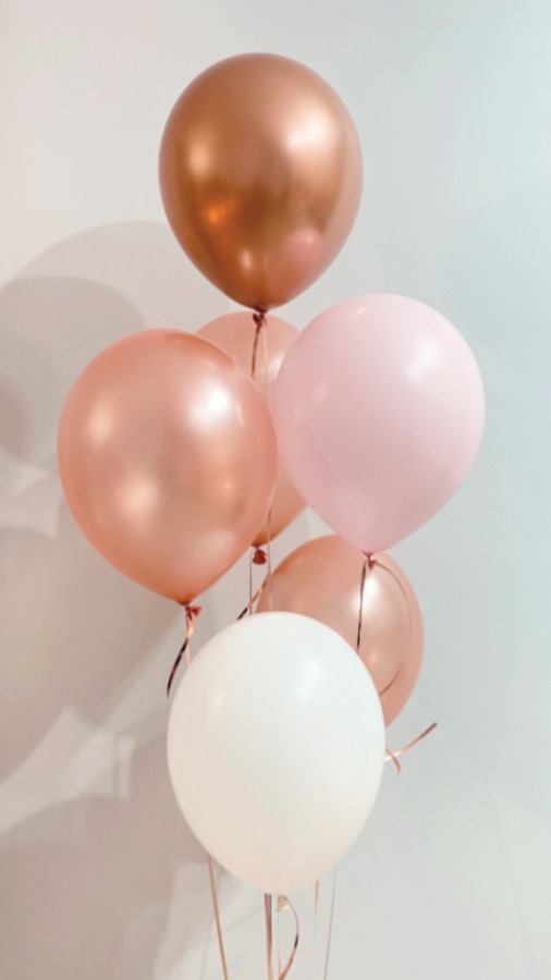 Bukiet z sześciu balonów w różowym odcieniu