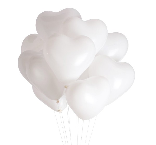 Balon biały serce ~20 cm