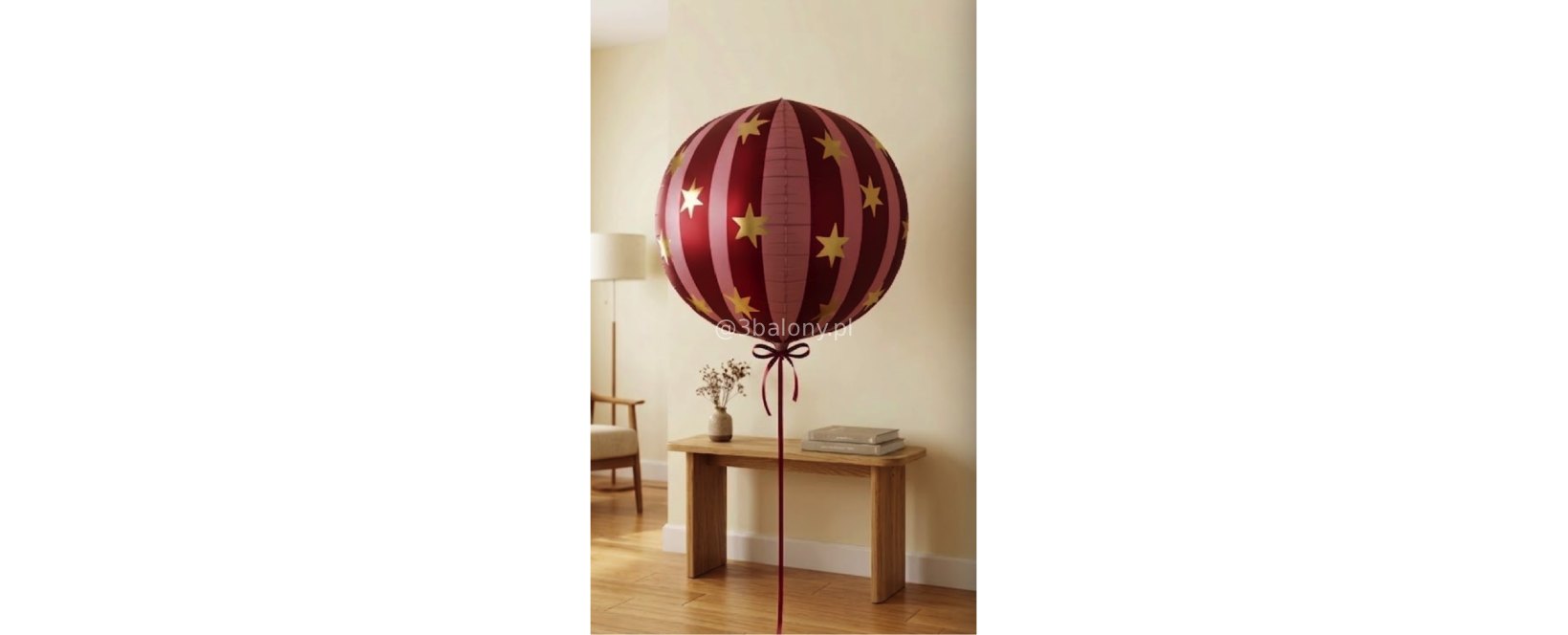 Balon foliowy Piłka w gwiazdki, 75 cm, czerwony