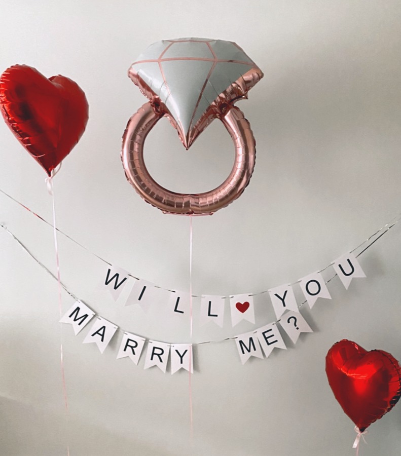 Will you marry me? zestaw z dwoma sercami