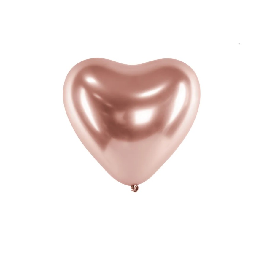 Balon w formie serca w kolorze różowe złoto