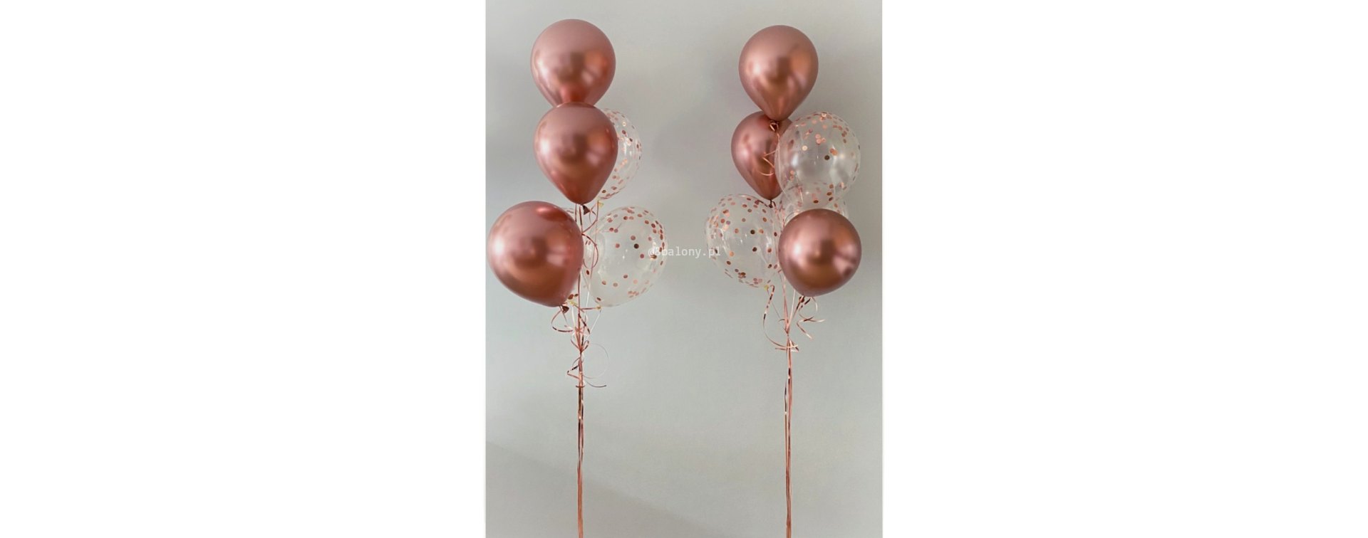Dekoracje balonowe w różowo złotym kolorze z helem