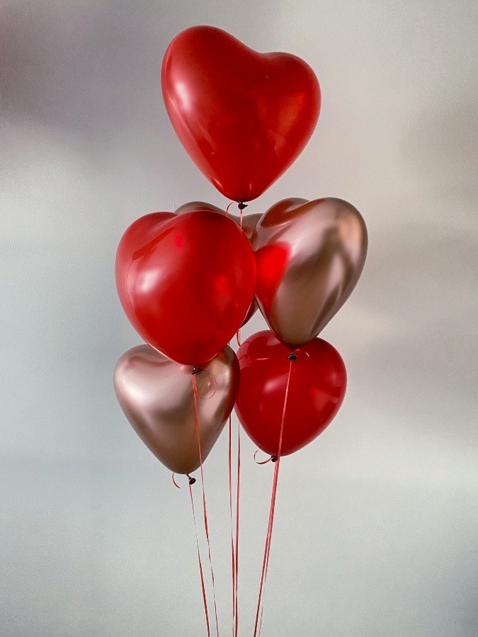 Bukiet balonowy z sześciu serc