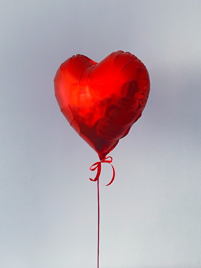 Balon serce 45 cm z helem