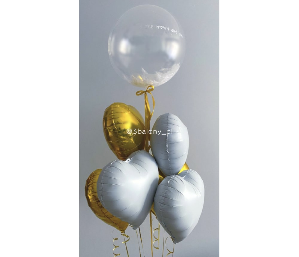 Balony serca z balonem Bubble