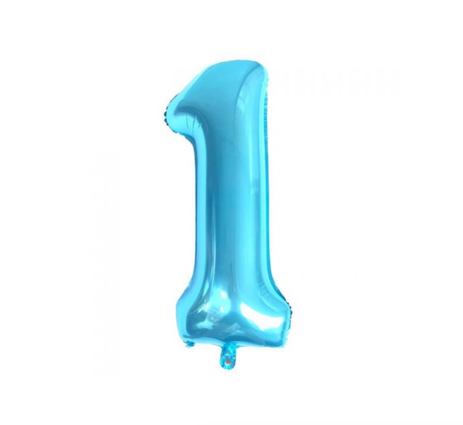 Balon cyfra 1, kolor niebieski