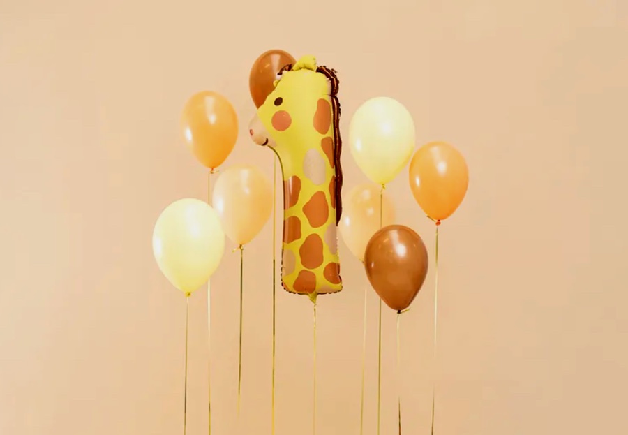 Nowość! Balon cyfra 1 – żyrafa z helem