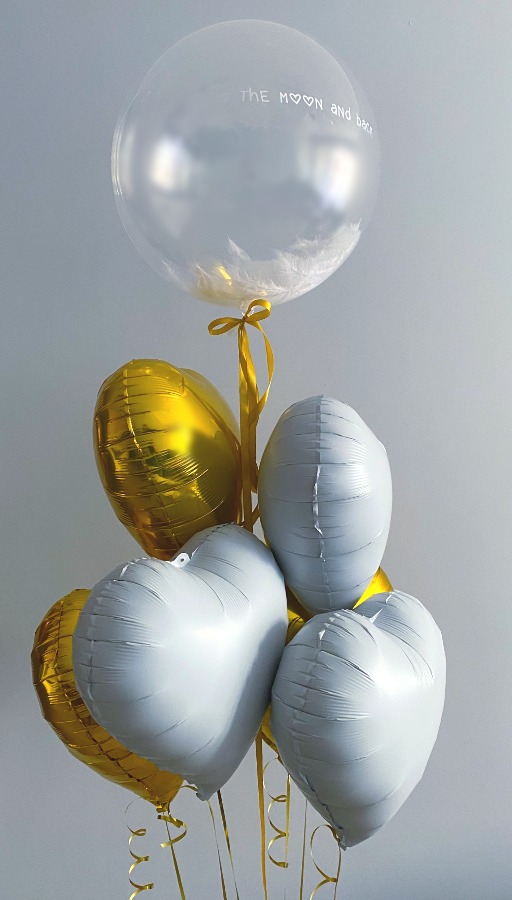 Duży balonów zestaw z serc i balona bubble