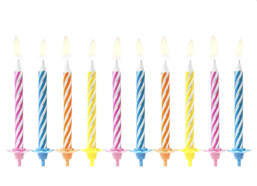 10 świeczek urodzinowych, rozmiar 6 cm