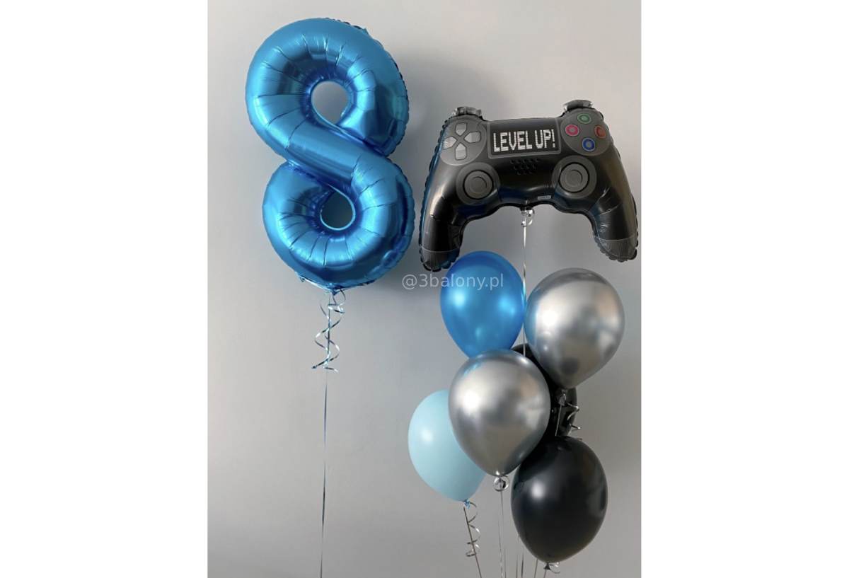 Zestaw urodzinowy z niebieską cyfrą