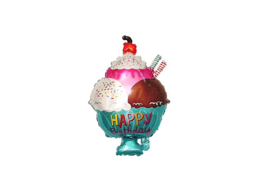 Balon foliowy lody z napisem Happy Birthday
