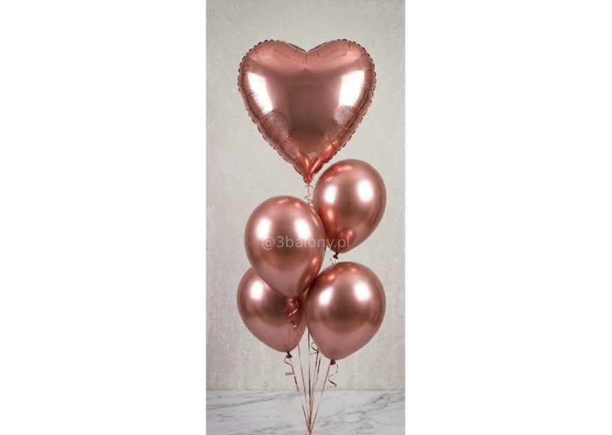 Balony goldrose z helem
