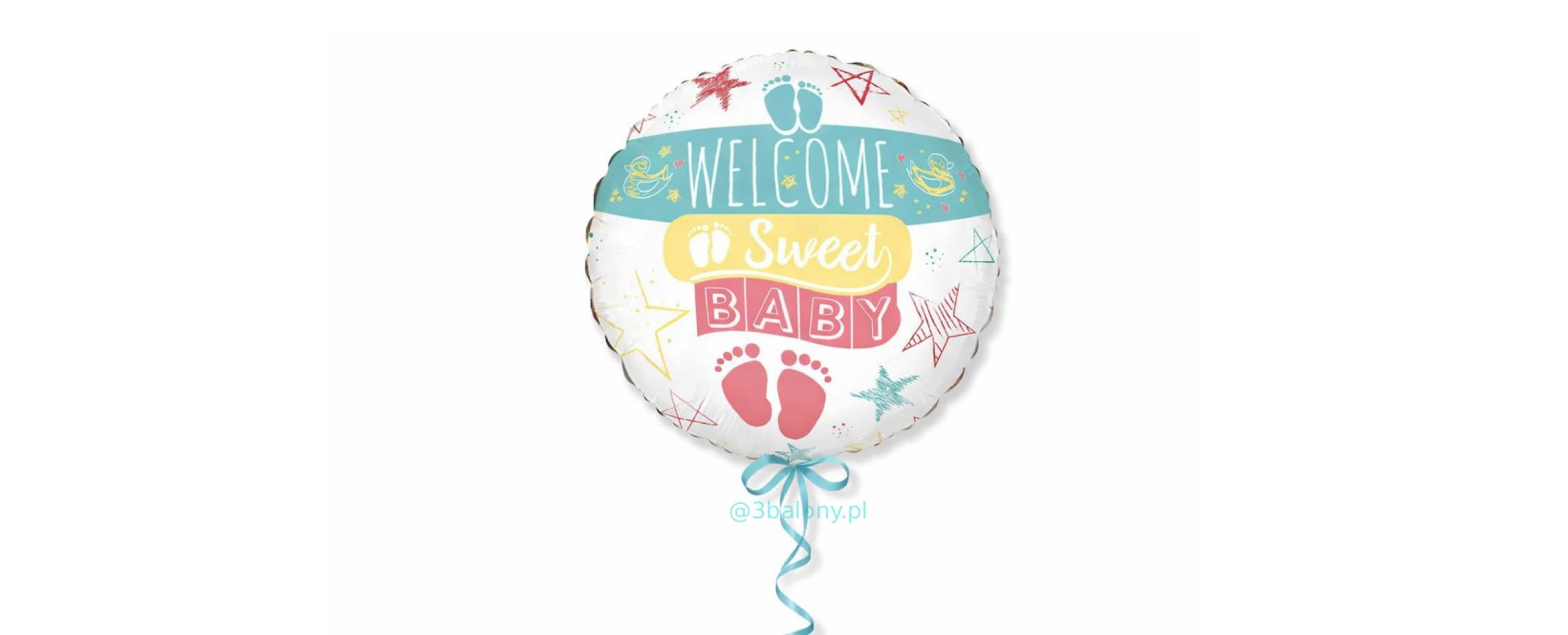 Balon Welcome sweet baby z helem