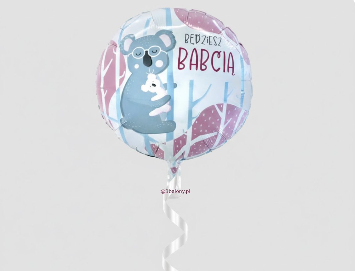 Balon z napisem będziesz babcią