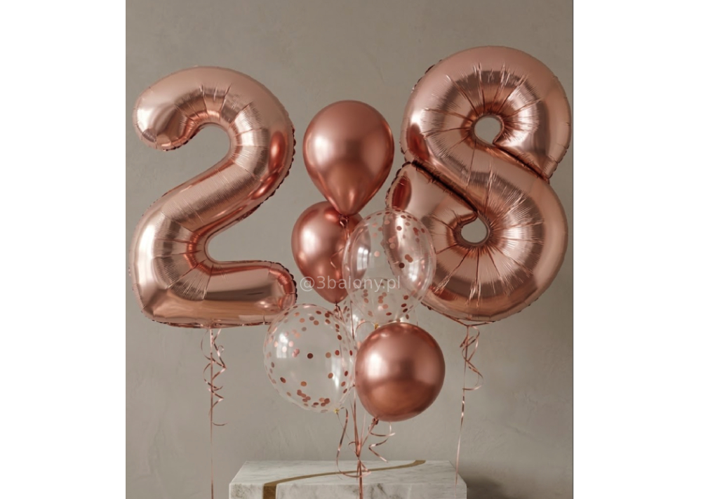 Cyfry 28 w zestawie z balonami