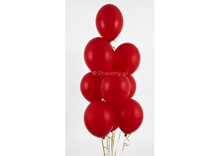 9 balonów w czerwonym kolorze z helem