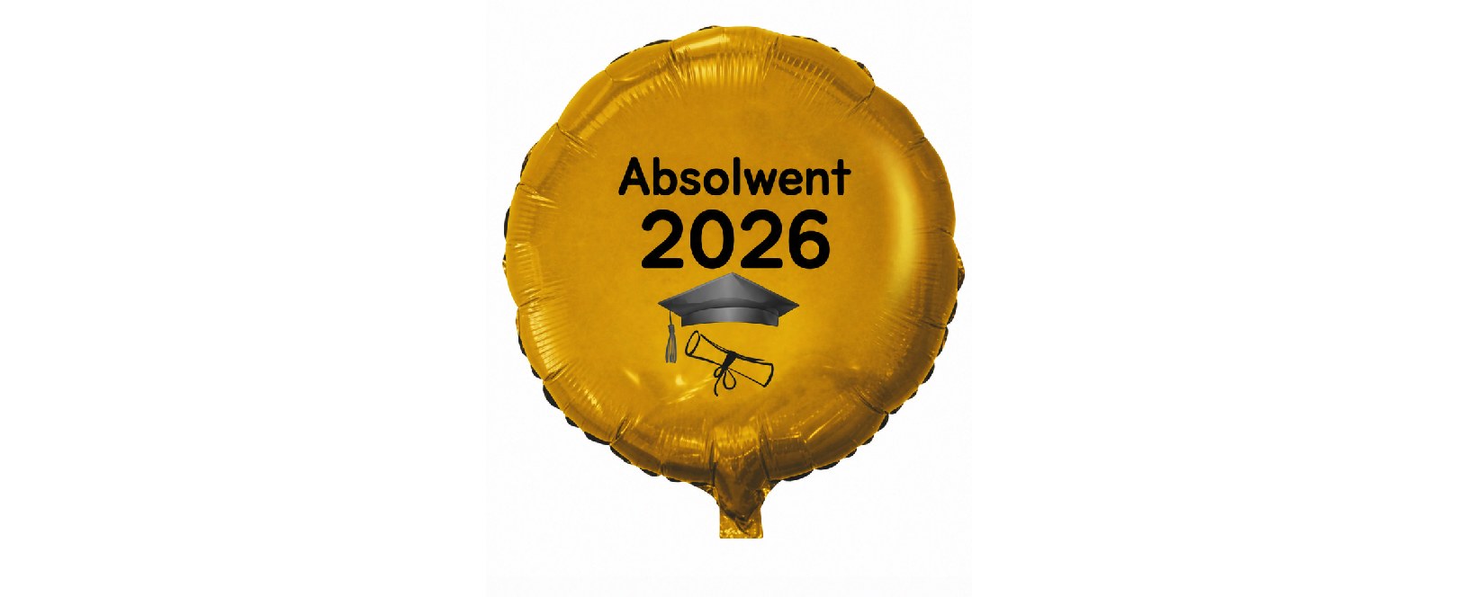 Złoty balon z napisem Absolwent z helem