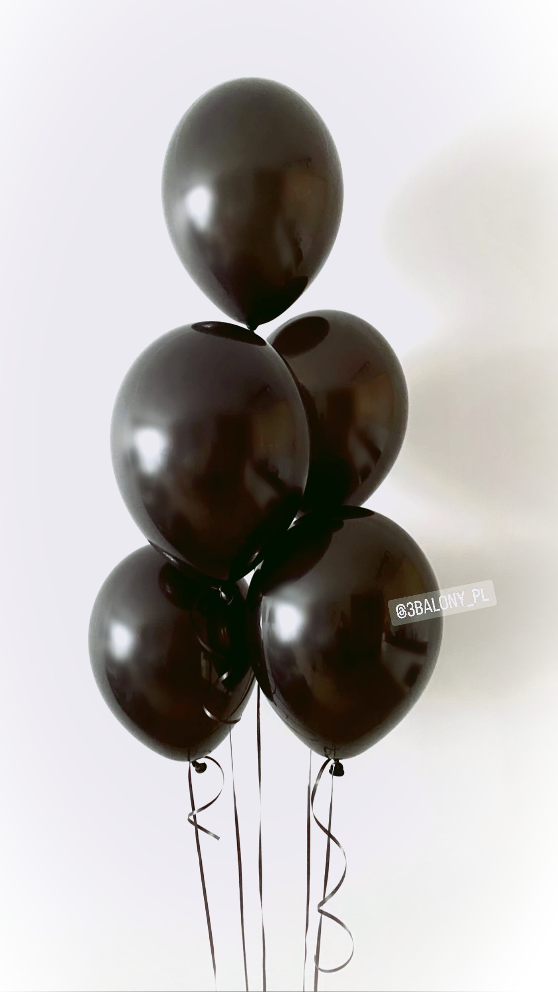 Czarne balony 5 sztuk z helem