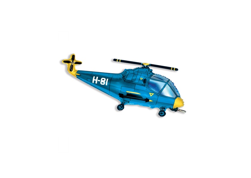 Balon foliowy helikopter, niebieski