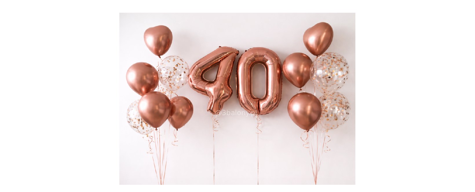 Zestaw w kolorze różowe złoto z cyfrą 40