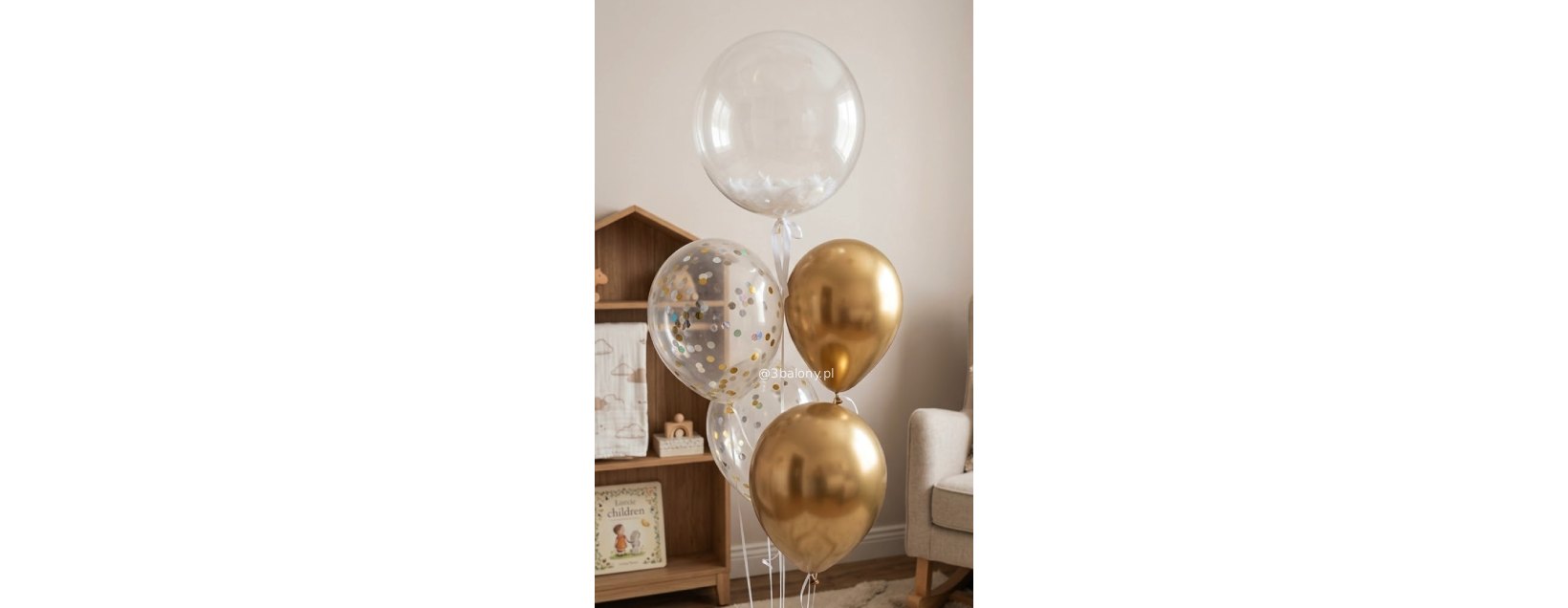Miły zestaw z pięciu balonów z helem