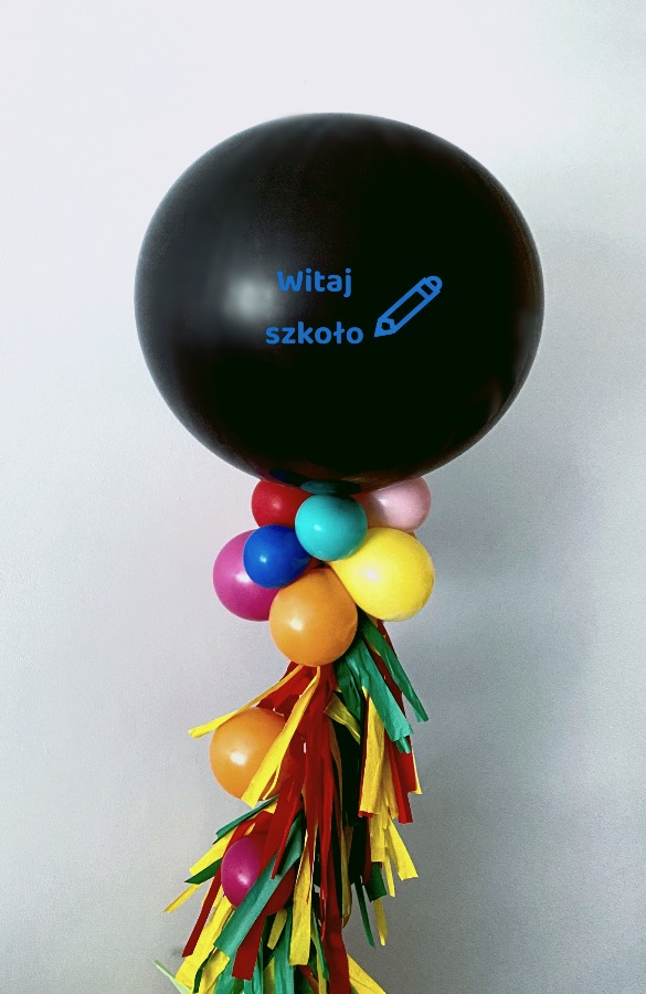 Balon samo stojący na stojaku z napisem indywidualnym